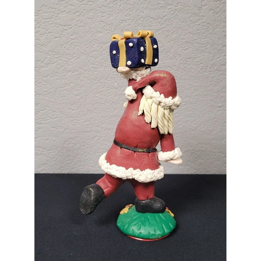 Polymer Clay Santa Claus Candlestick Holder Christmas Figure Decor